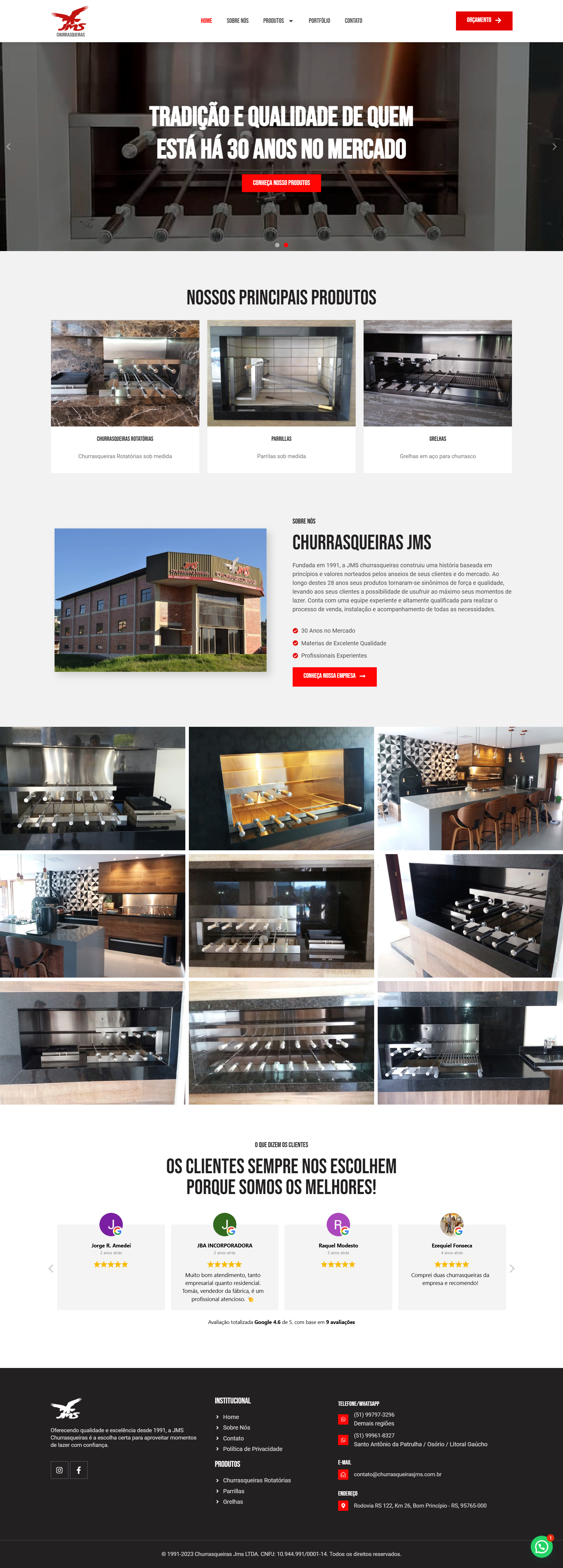 Criação de Site Churrasqueiras JMS