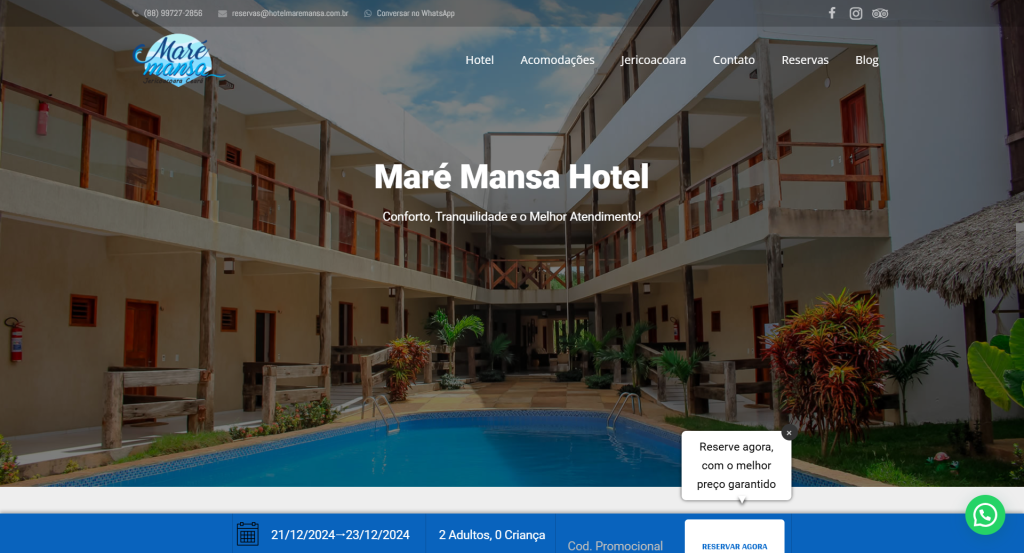 Criação de Site Hotel Maré Mansa