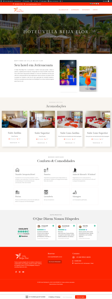 Criação de Site Hotel Villa Beija Flor