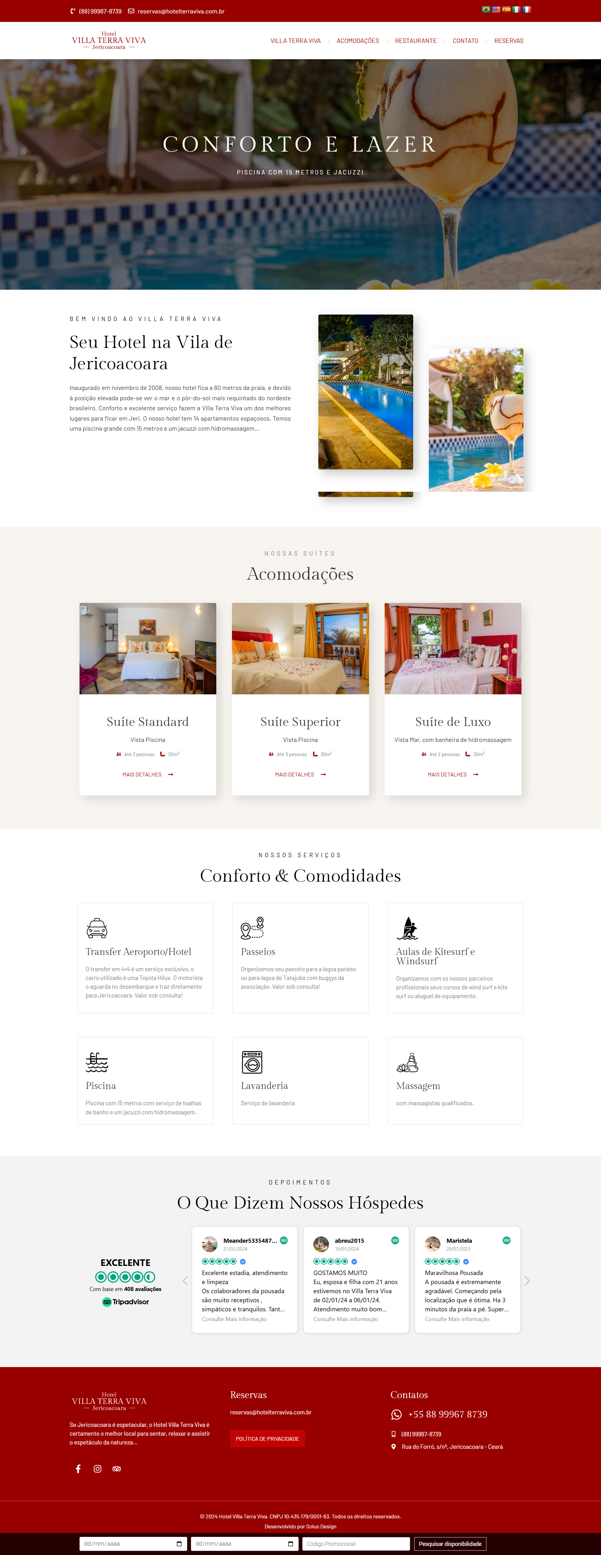 Criação de Site Hotel Villa Terra Viva