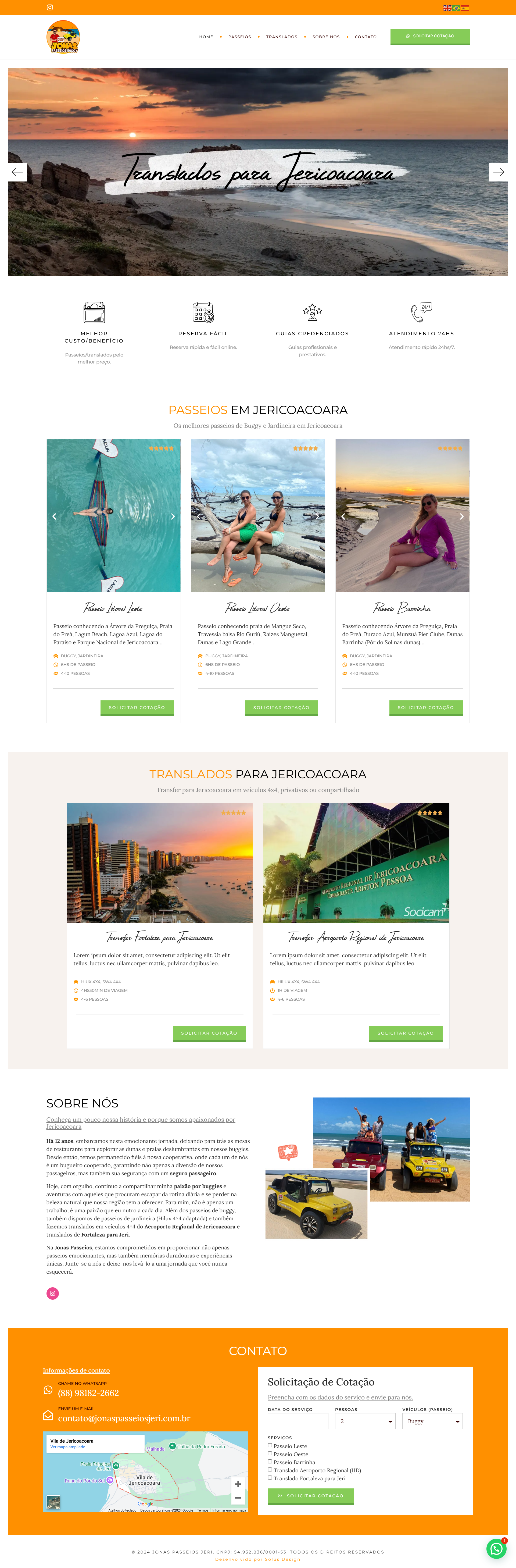 Criação de Site Jonas Passeios Jeri