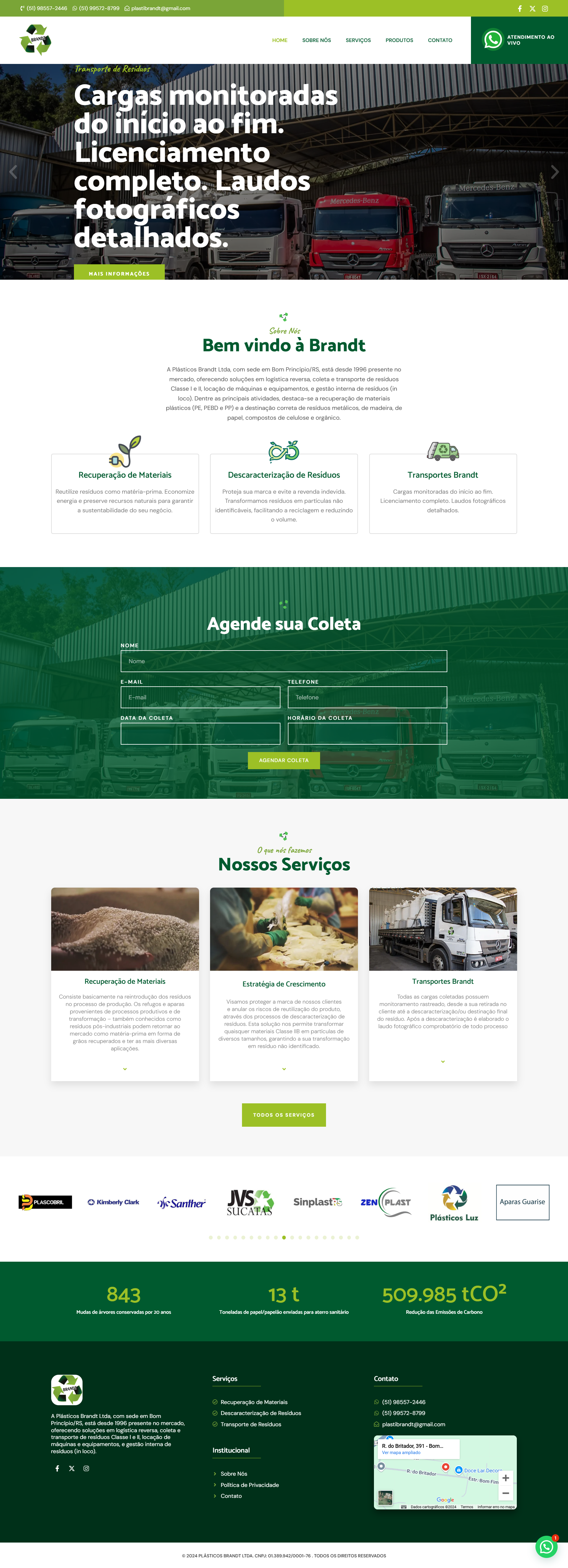 Criação de Site Plásticos Brandt