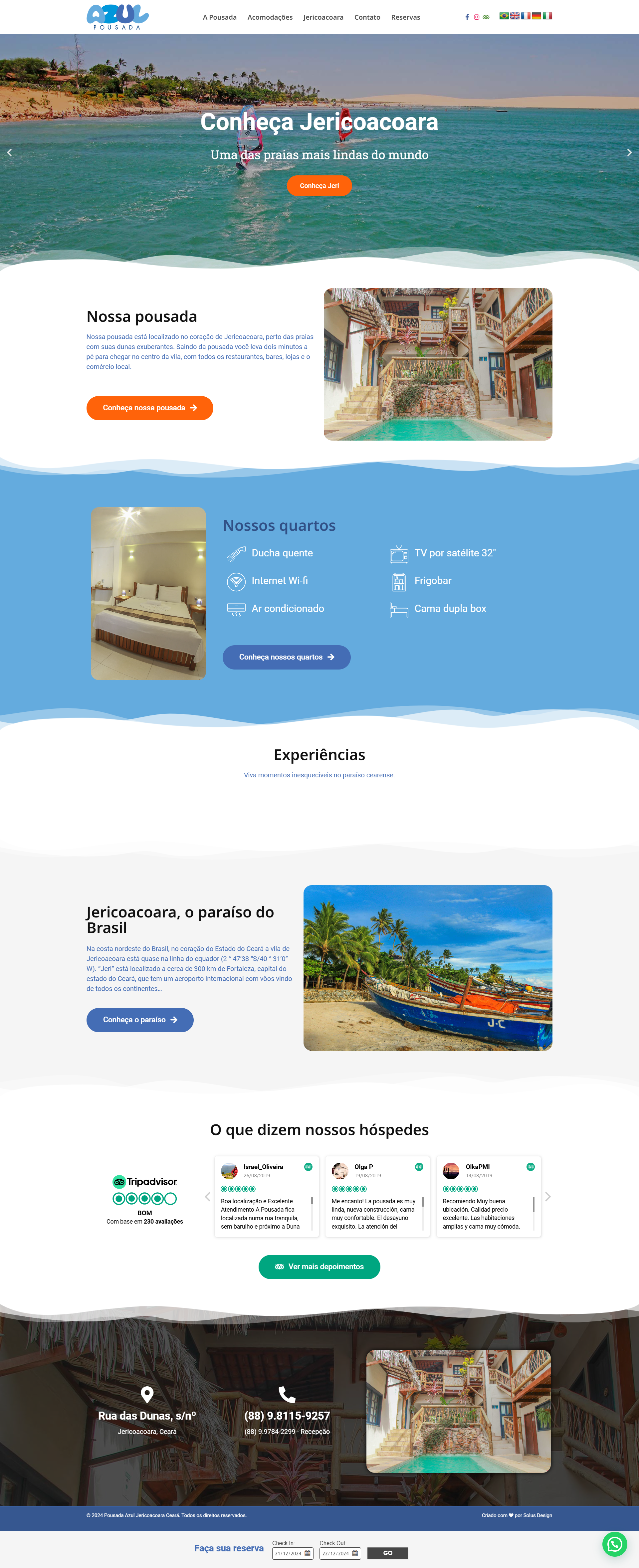 Criação de Site Pousada Azul