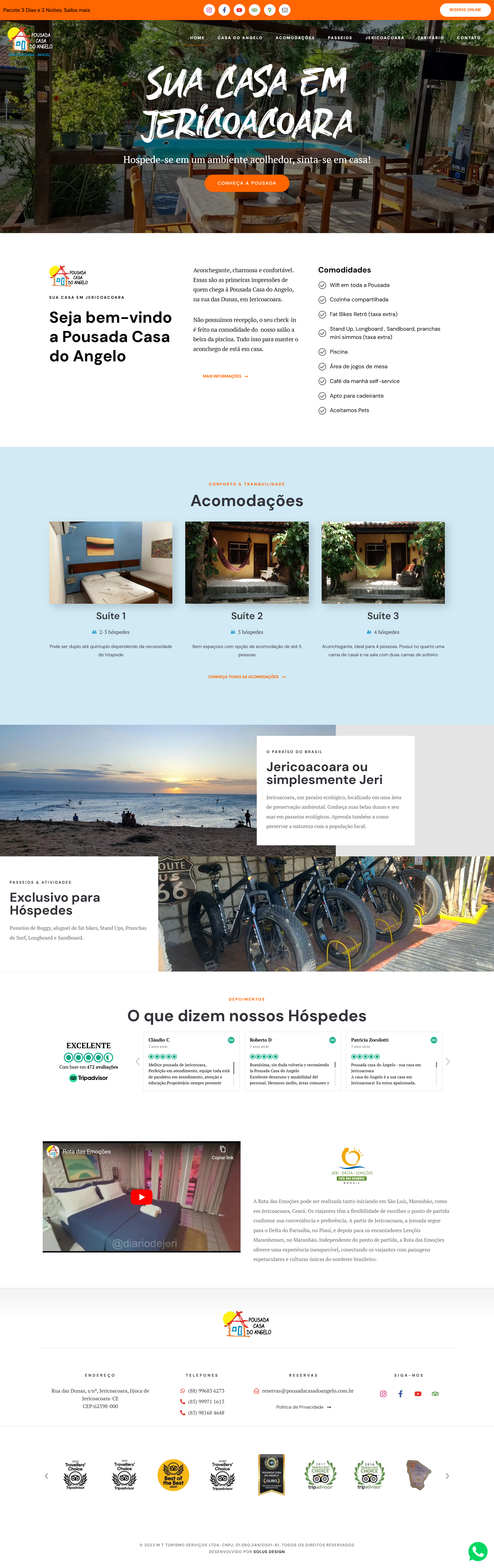 Criação de Site Pousada Casa do Ângelo
