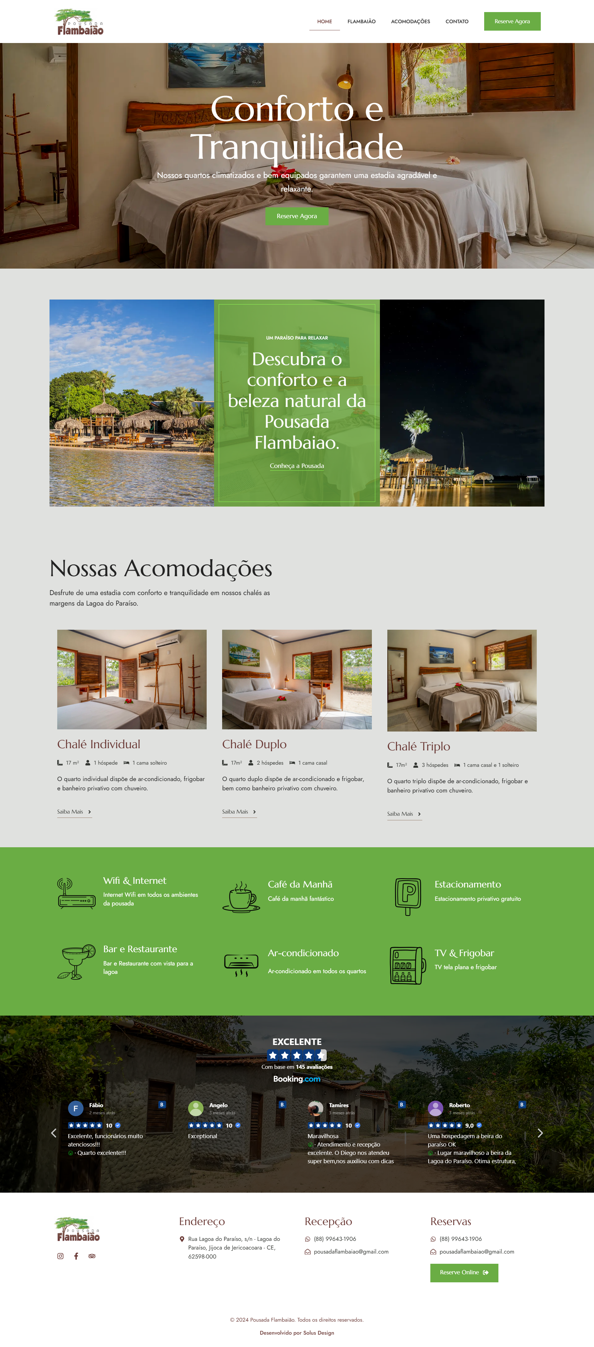 Criação de Site Pousada Flambaião