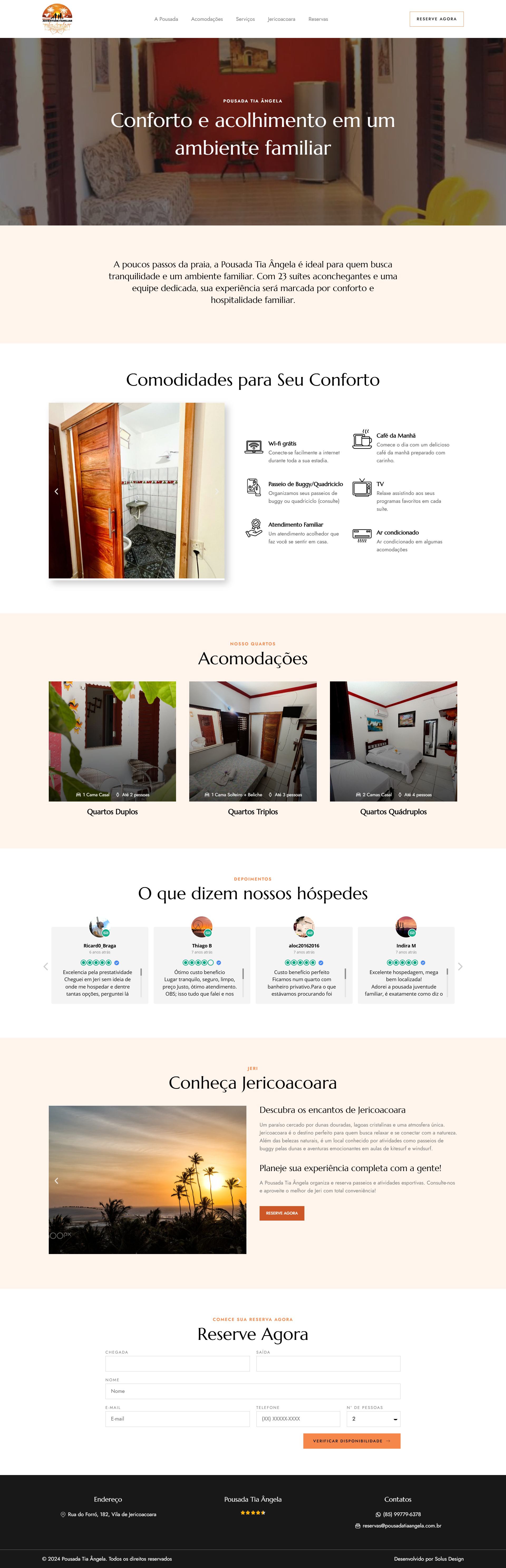 Criação de Site Pousada Tia Ângela
