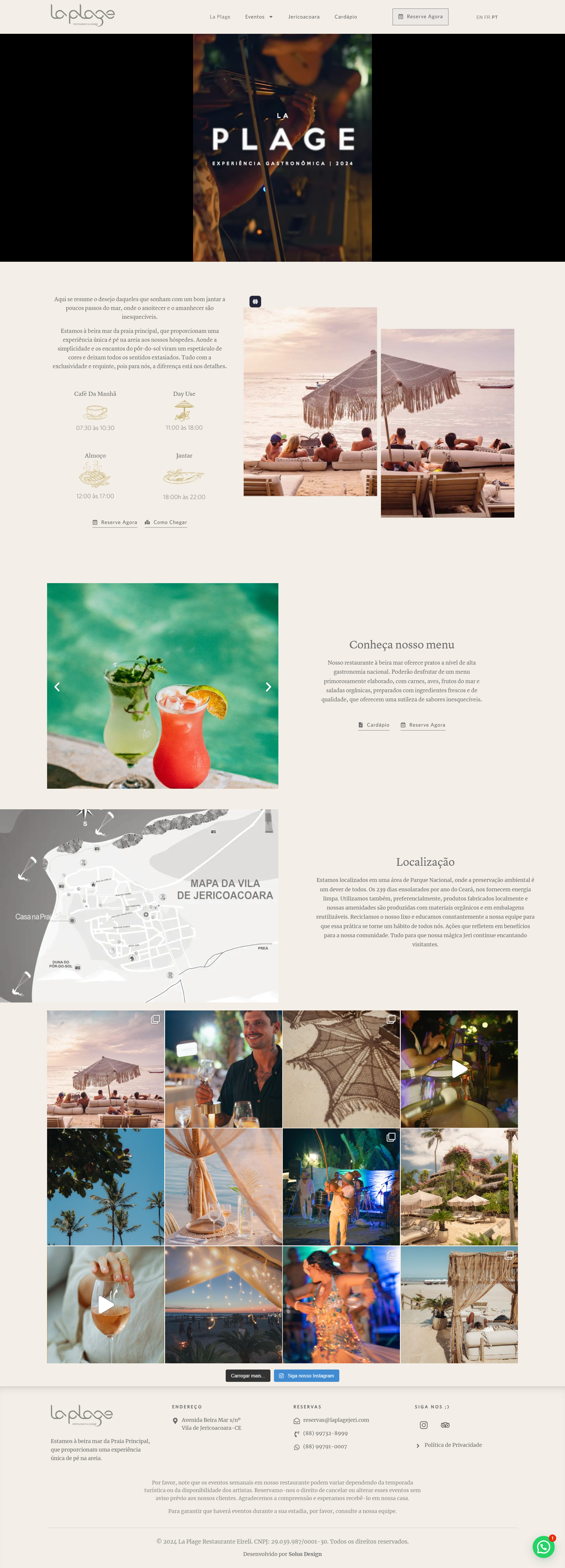Criação de Site Restaurante La Plage